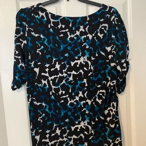 Stunning top by Alfani in blue and black leopard print in size 3X.